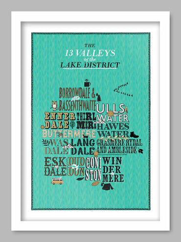 13 Valleys - Lake District Poster Print