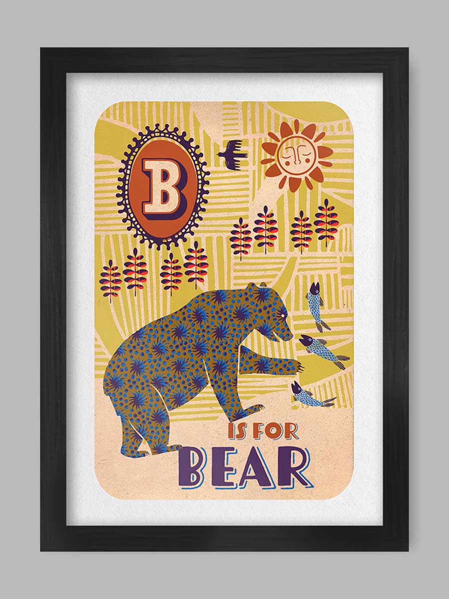 B is for Bear Poster Print