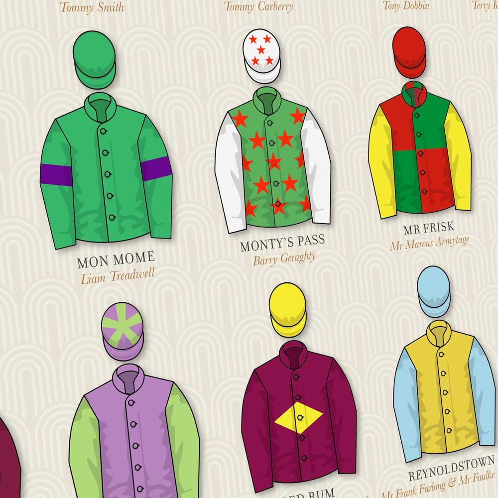 Grand National Memorable Winners - Horse Racing Poster print