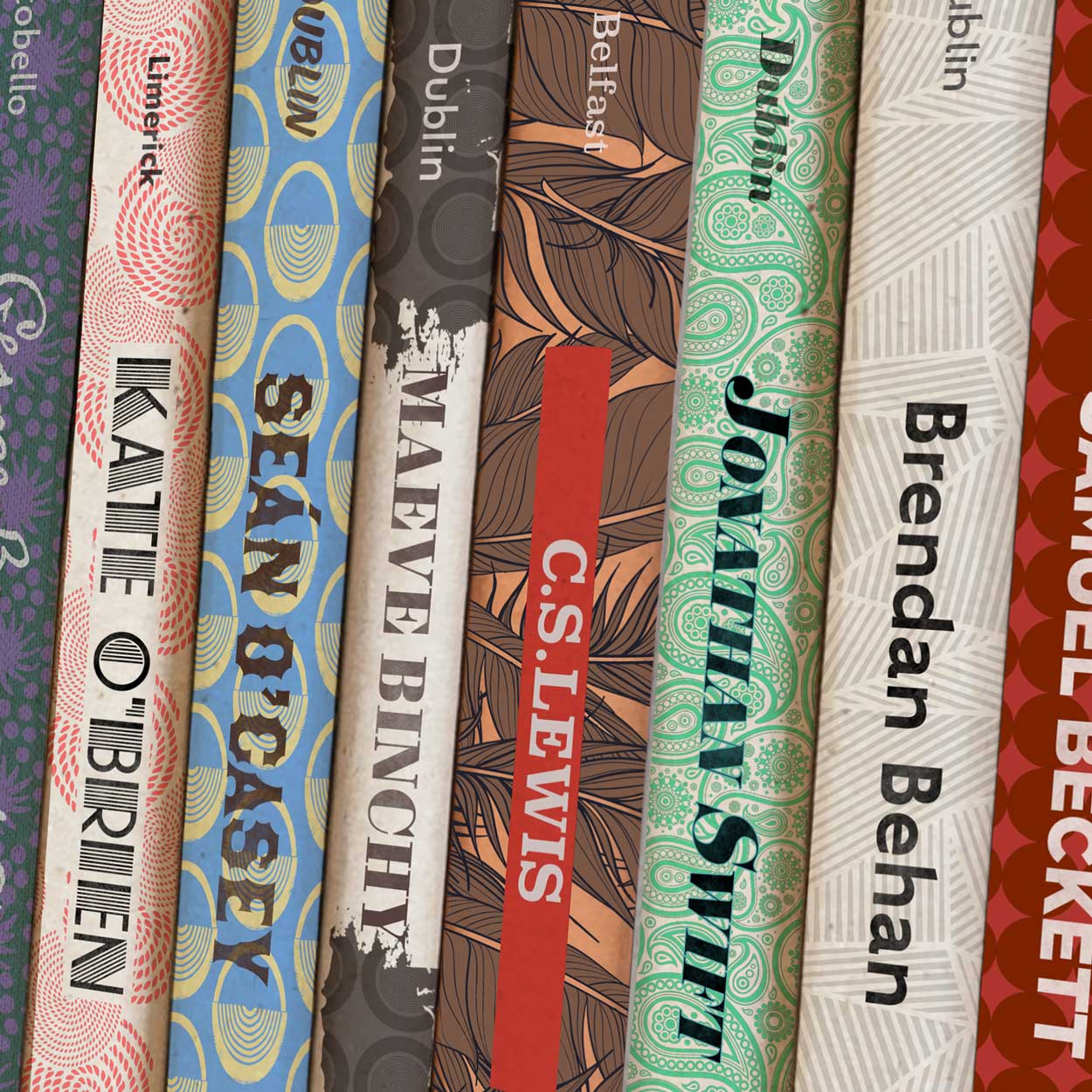 Great Irish Authors - Údair Mhóra na hÉireann - Poster Print