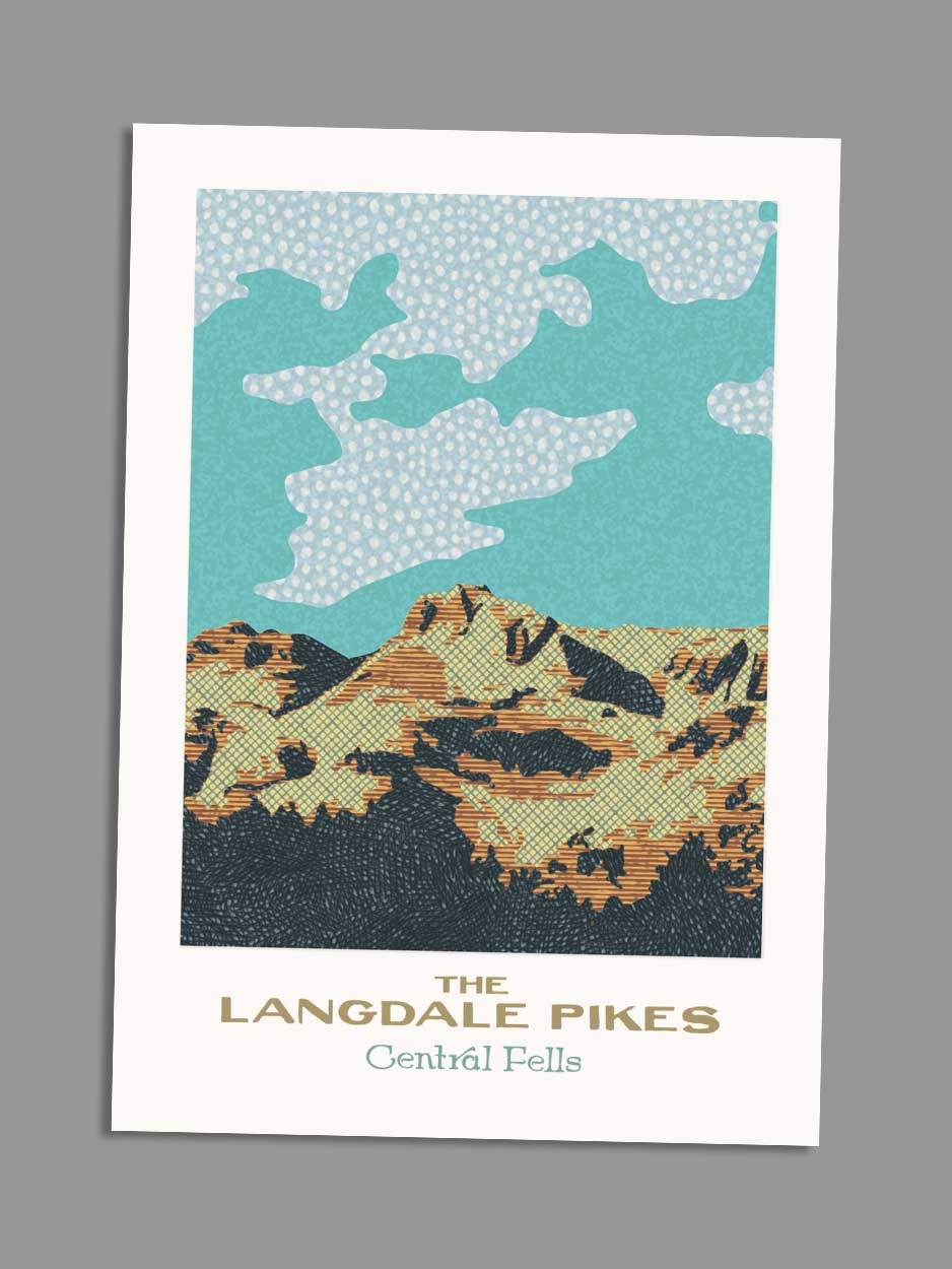 Langdale Pikes Central Fells - Blank Greeting Card