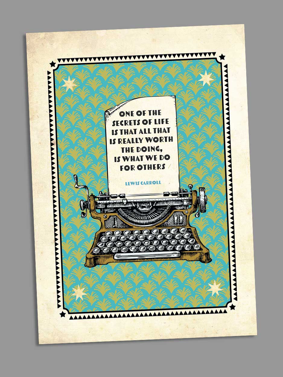Lewis Carroll Literary Quote - Blank Greeting Card