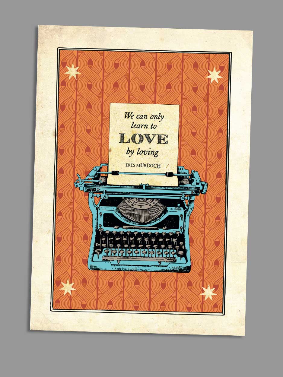 Iris Murdoch Literary Quote - Blank Greeting Card