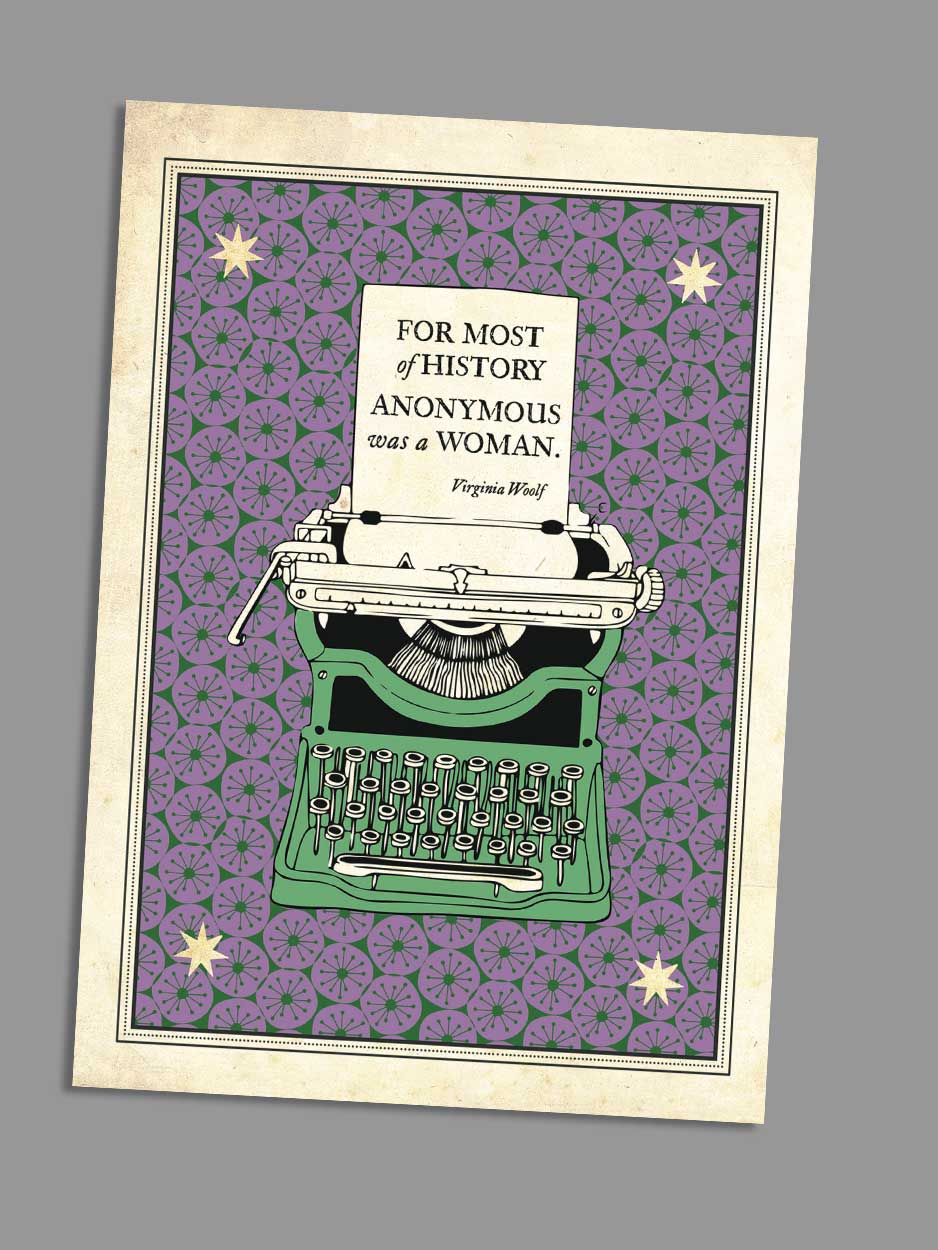 Virginia Woolf Literary Quote - Blank Greeting Card