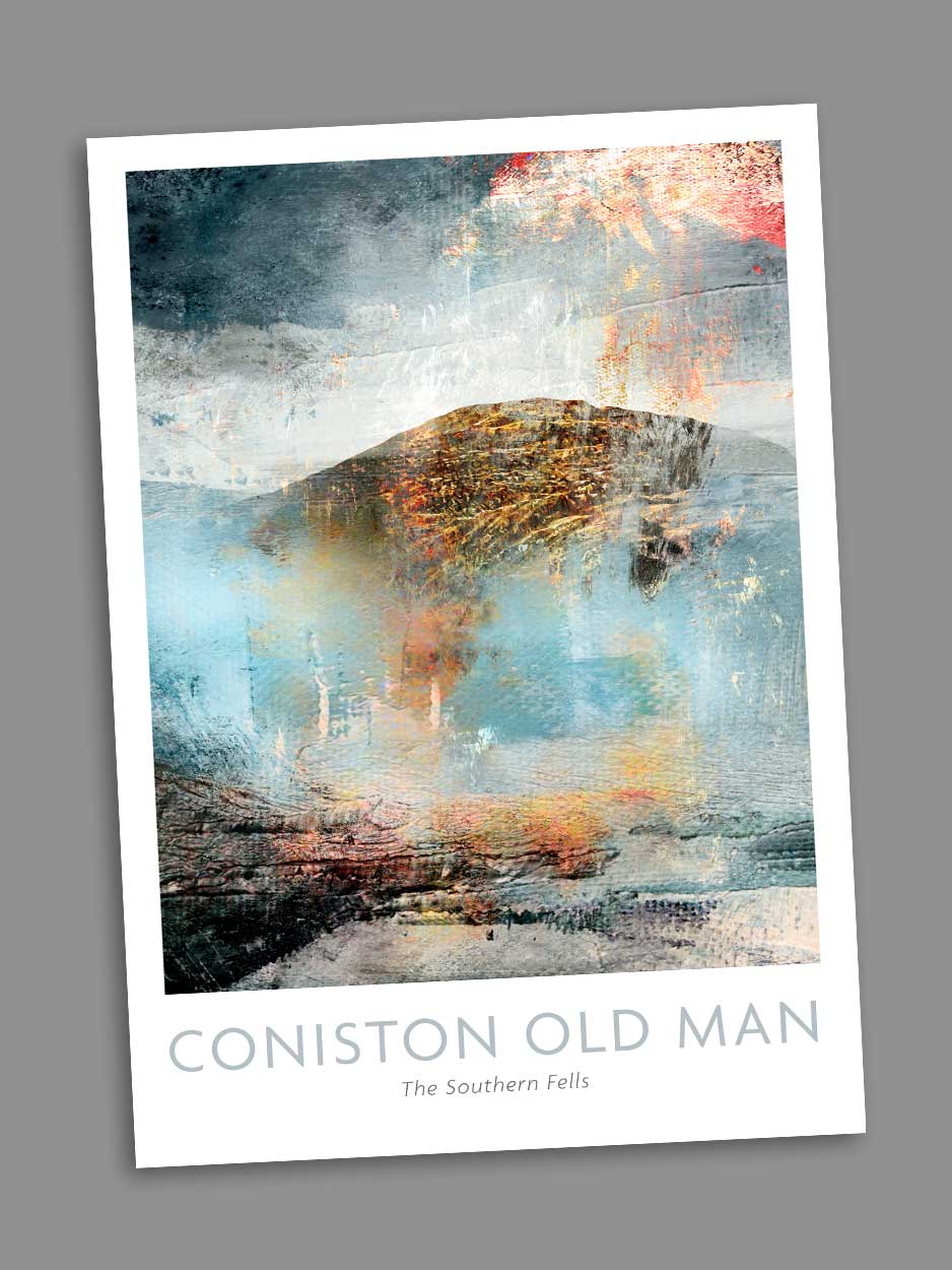 Coniston Old Man Abstract - Blank Greeting Card