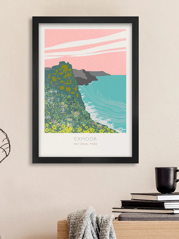 Exmoor National Park - Poster Print. Established in 1954, Exmoor takes in Northern Devon, including 55km of coastline.