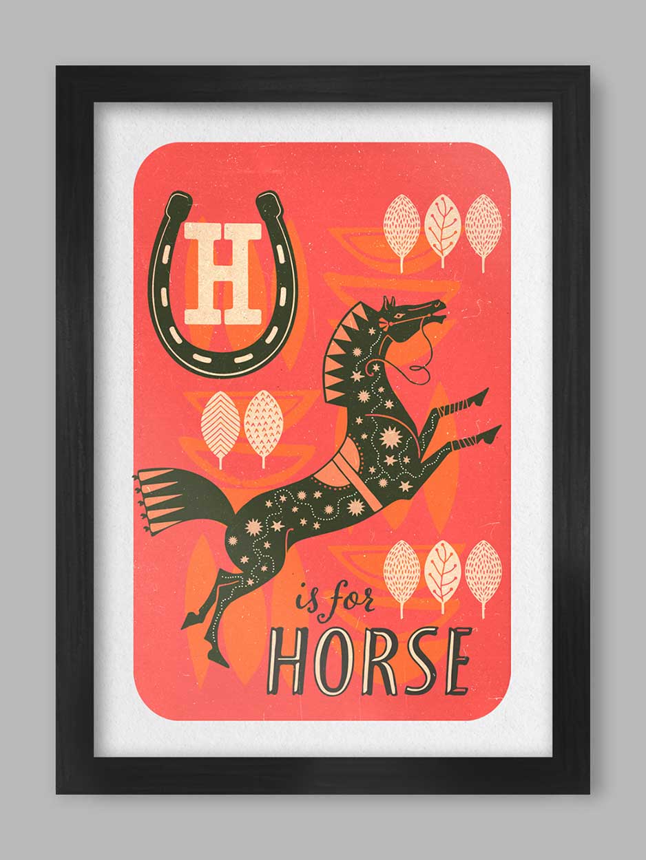 H is for Horse - Poster Print