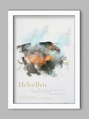 Helvellyn in Wainwright's Words - Lake District Poster Print