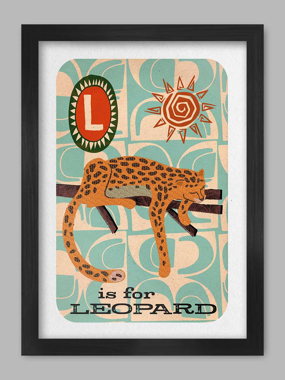 L is for Leopard - Poster Print