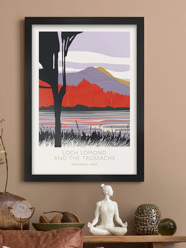 Loch Lomond and The Trossachs National Park - Poster Print. Established in 2002, includes 21 Munros and 2 national Nature Reserves.