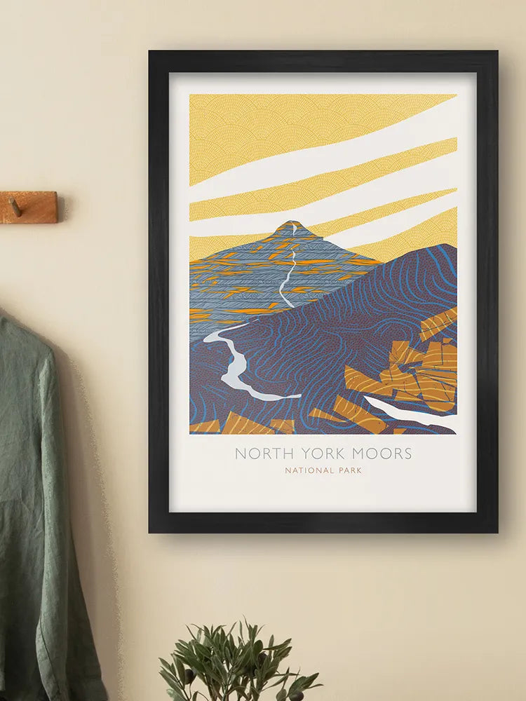 North York Moors National Park - Poster Print. Established in 1952, The North York Moors covers large parts of North Yorkshire, with the area famous for its large collection of fossils.