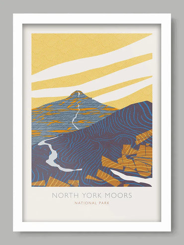 North York Moors National Park - Poster Print. Established in 1952, The North York Moors covers large parts of North Yorkshire, with the area famous for its large collection of fossils.