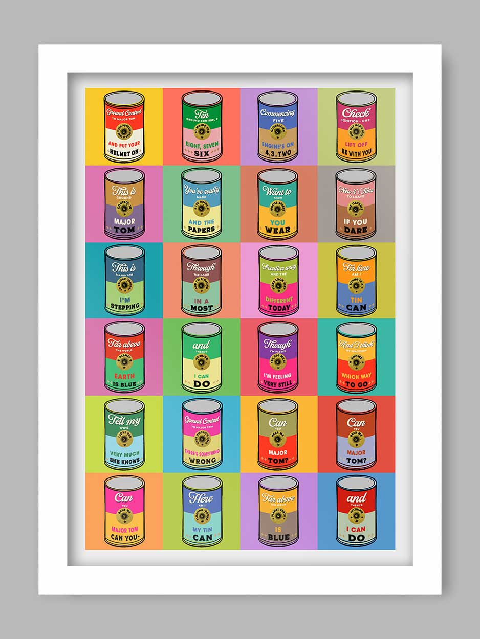 Sitting in a Tin Can - Space Oddity Music Poster Print