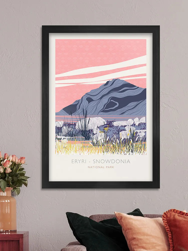 Snowdonia Eryri National Park - Poster Print. Established in 1951, the park sits in Northern Wales.
