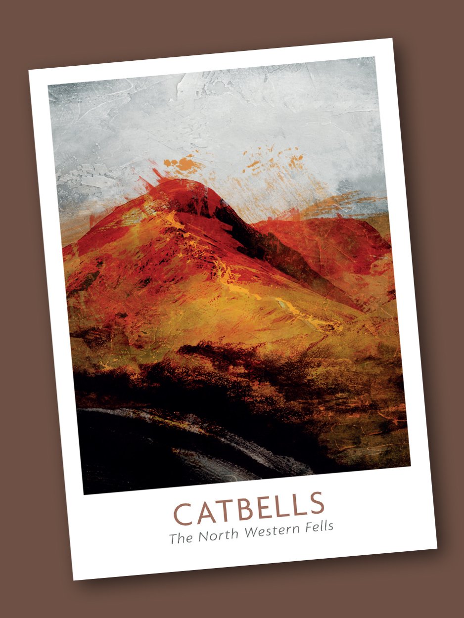Catbells Abstract - Blank Greeting Card