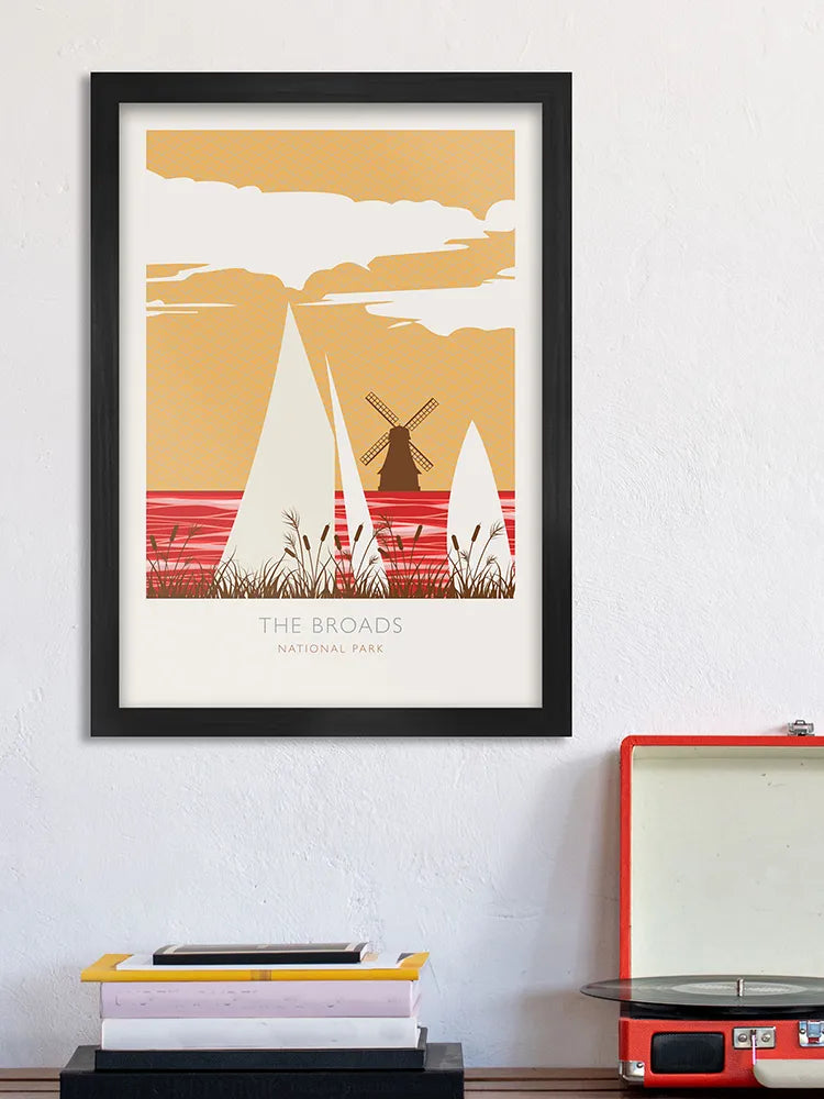 The Broads National Park - Poster Print. Established in 1989, the Broads takes in wetlands in both Norfolk and Suffolk.