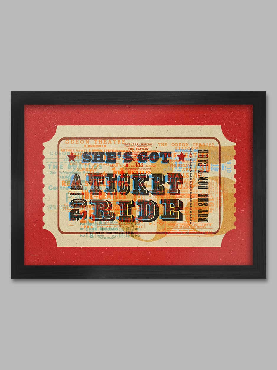 Ticket To Ride - Music Poster Print