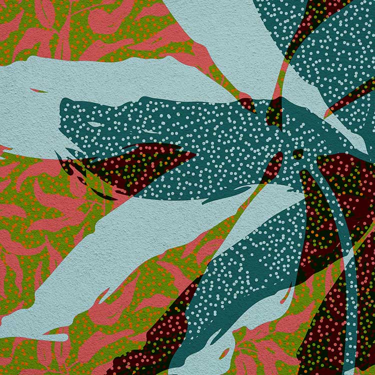 Floraison Bleue Botanical poster print.