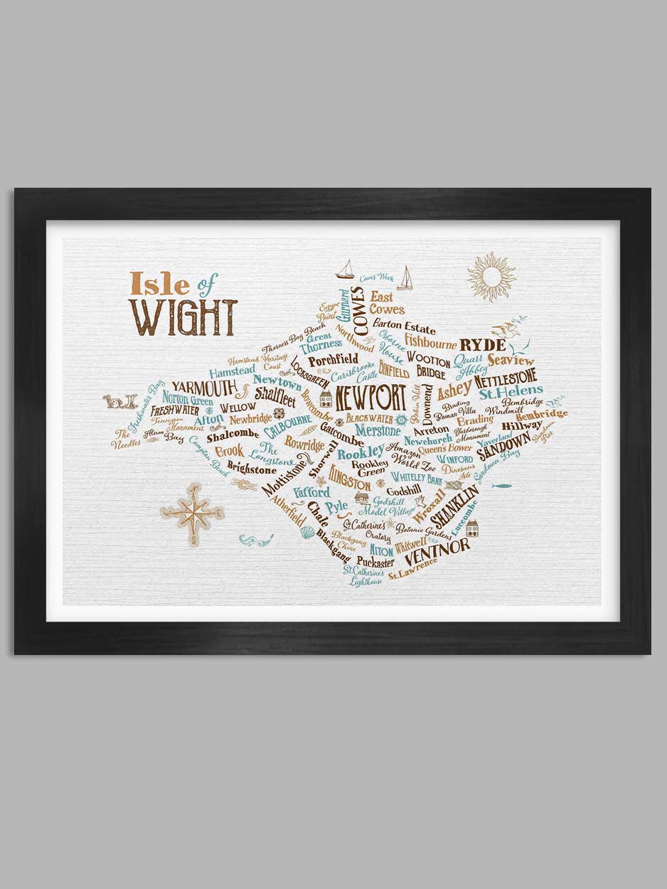 Map of The Isle of Wight - Poster print