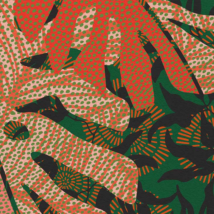 Rose et Vert - Botanical Print.
