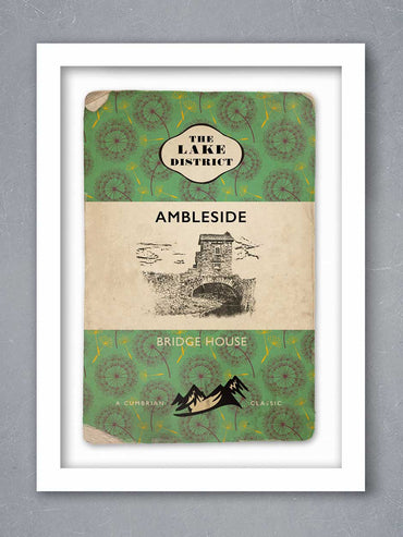 Ambleside retro style poster. Penguin book jacket themed