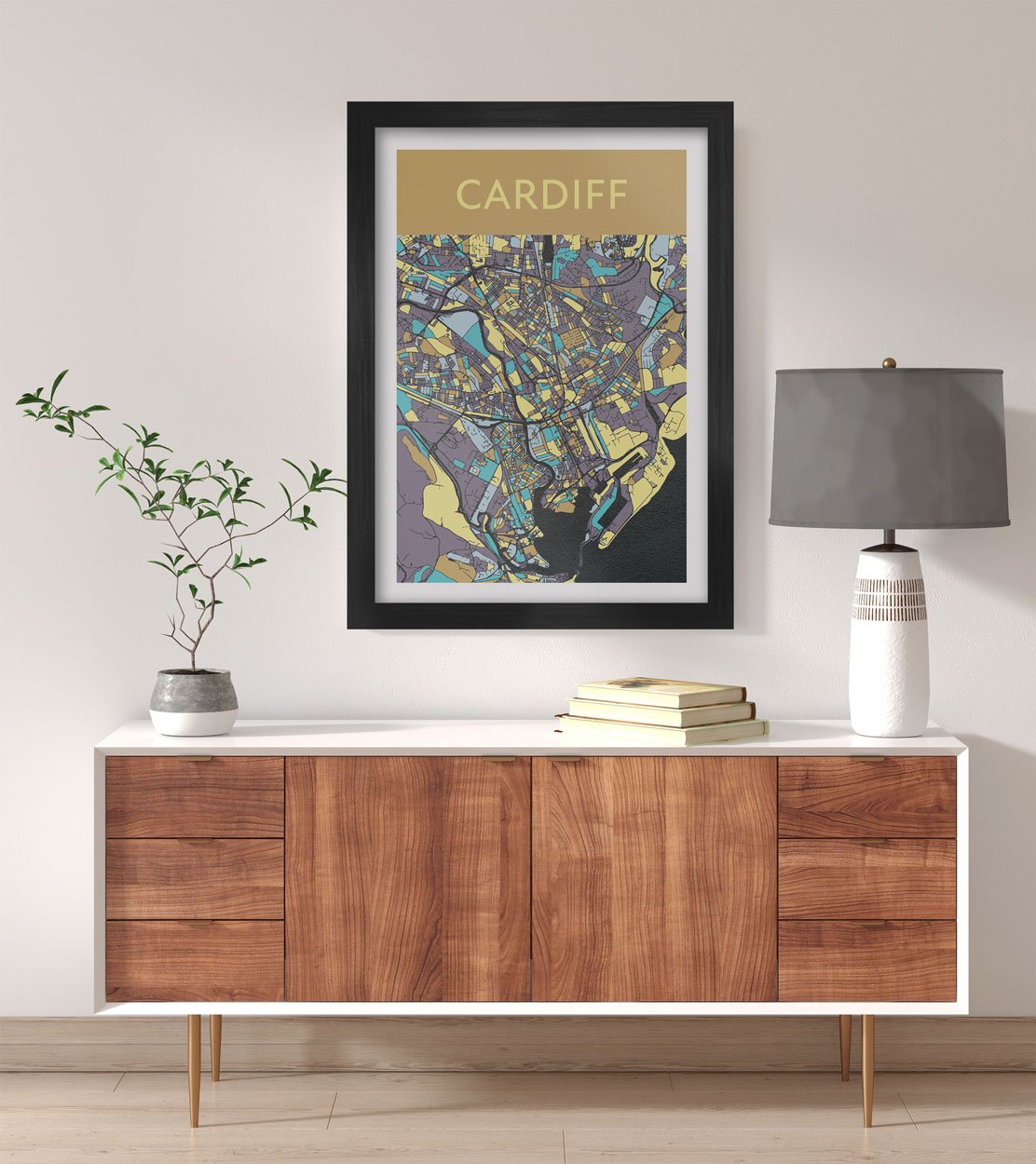 cardiff map print