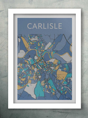 Street map poster print of carlisle