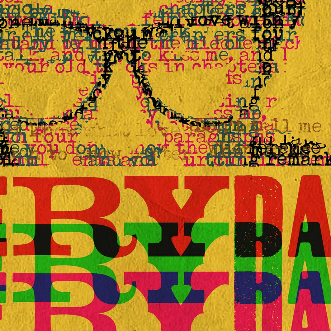 Elvis Costello Music quote poster in yellow image detail