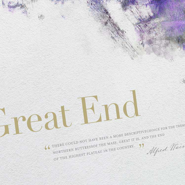 Great End fell Lake District poster print. Wainwright fells