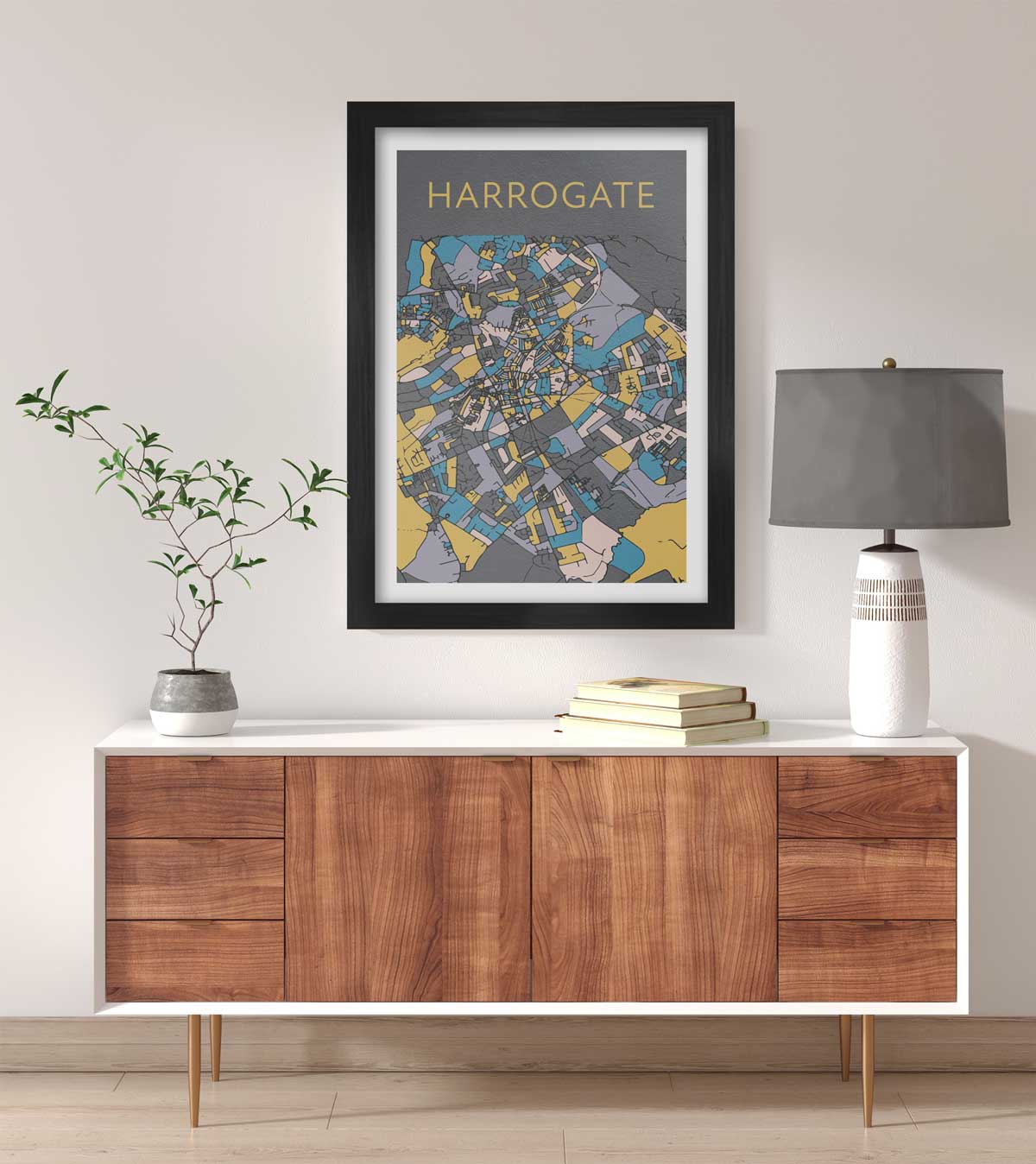street map style print of harrogate
