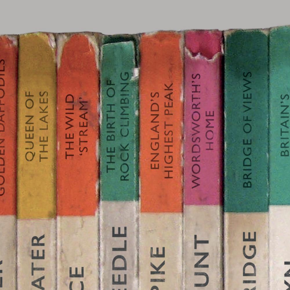 Lake District Classics is a design based on the old mid-century Penguin book spines. It features a number of well known Lake District attractions including Helvellyn, Coniston Water and Orrest Head