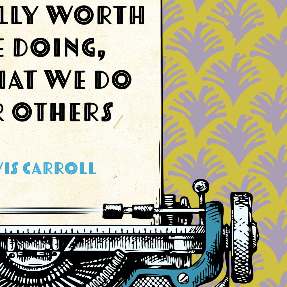 Lewis carroll quote poster print. literary and Literature quote poster