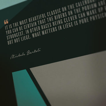 Liège–Bastogne–Liège Cycling Poster Print - The Monuments. Fields, Forest and sharp inclines mark out the oldest one-day race in the world. One of a series of 5 posters which includes paris-Roubaix, Milano-Sanremo, Tour of Flanders and Lombardia.