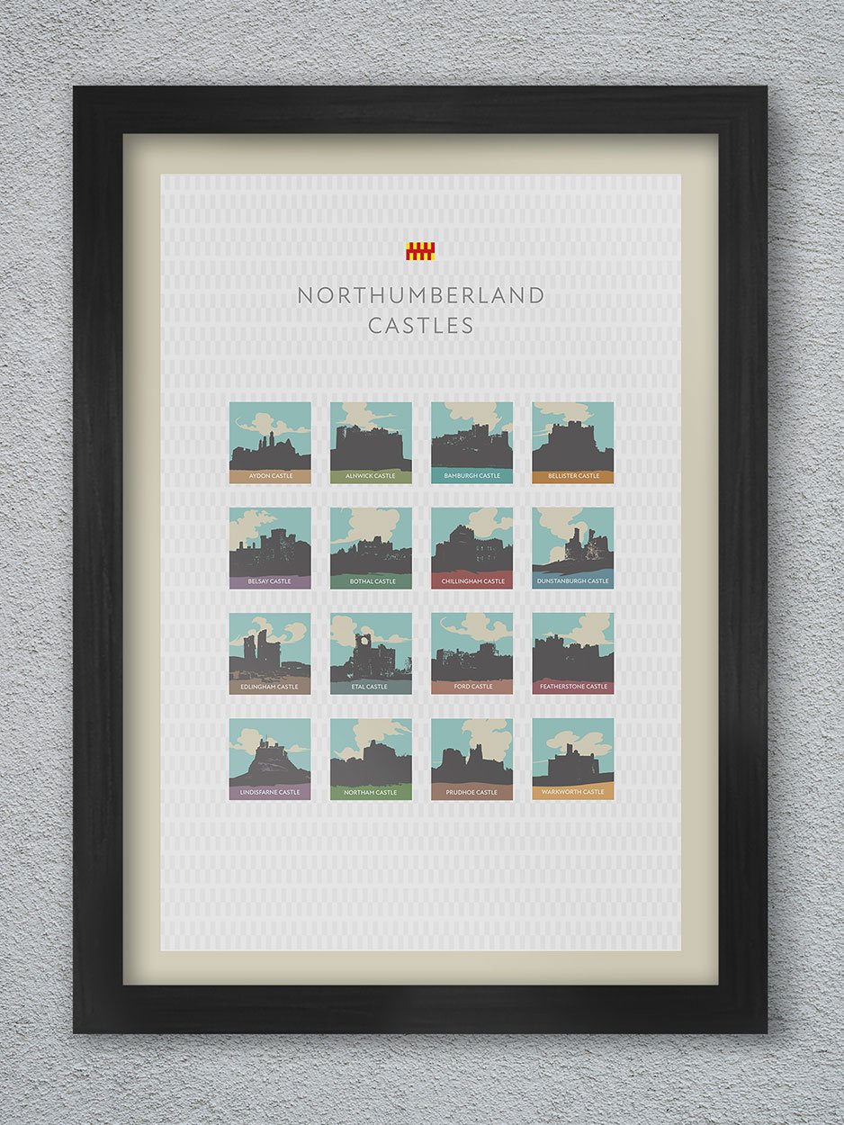 Northumberland Castles Poster Print