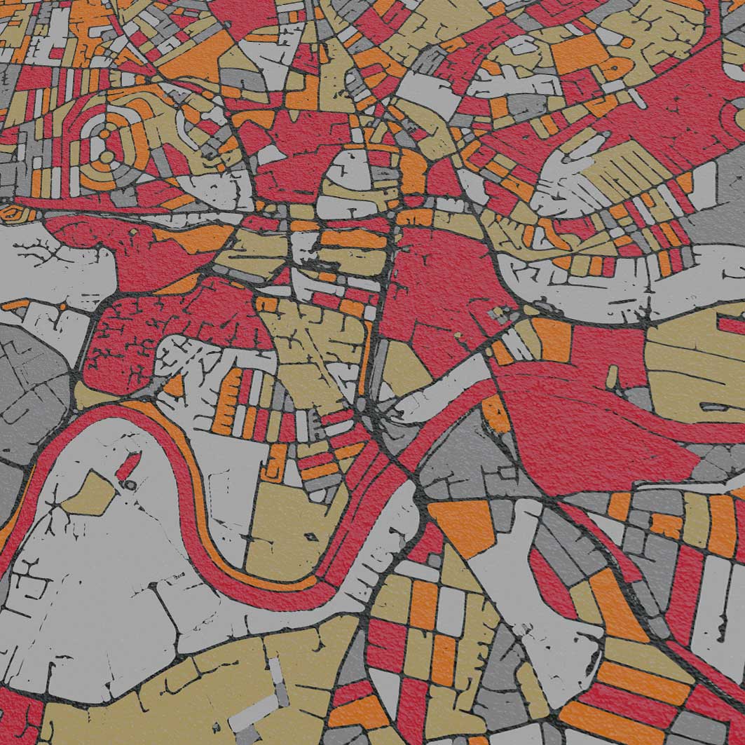 street map style poster of nottingham