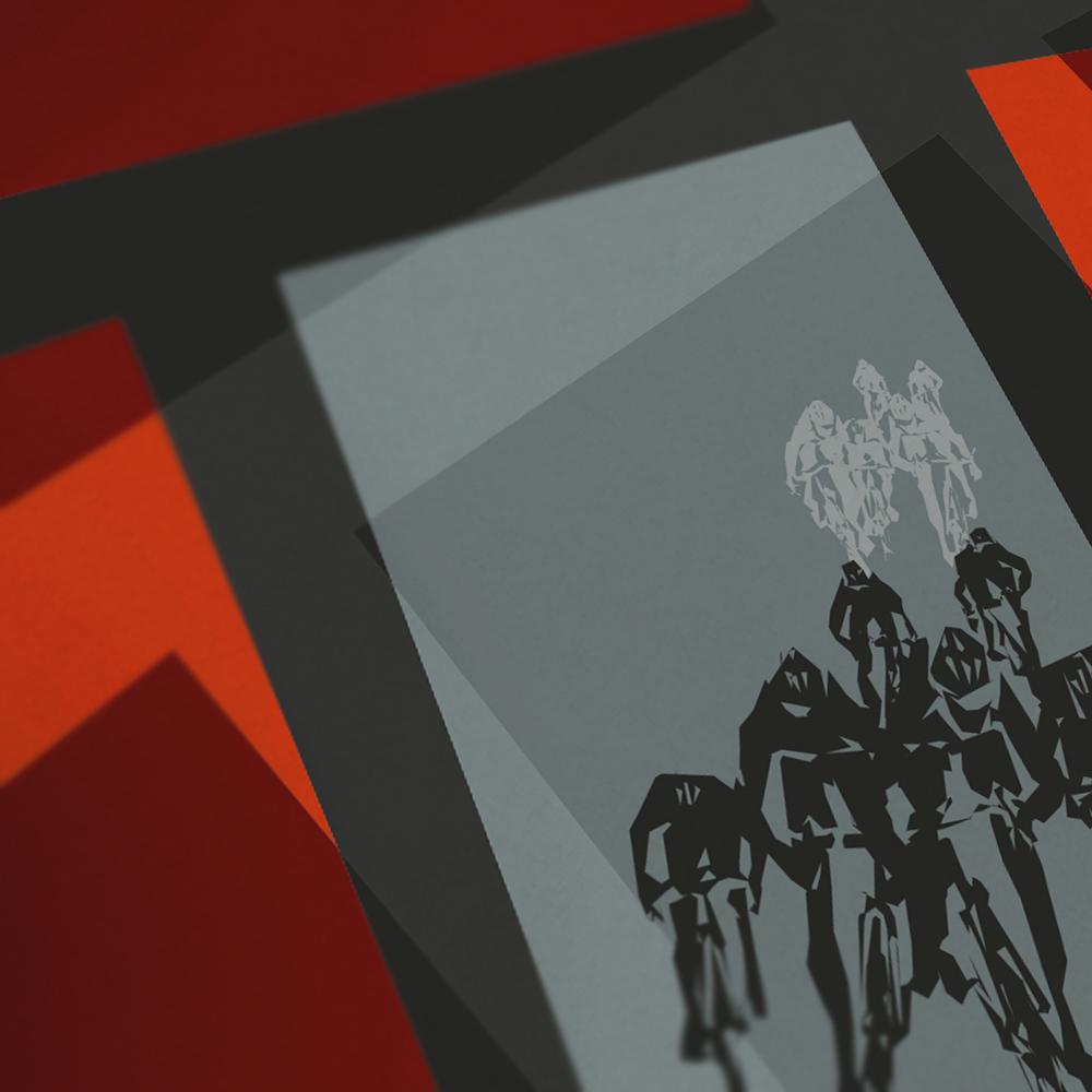 Paris Roubaix Cycling Poster Print - The Monuments. The iconic race christened 'The Hell of the North' when the course was reviewed post Great War when the ravages of the conflict had left such an indelible mark of destruction. These days that 'Hell' is reflected by the sheer demands of the race and the potential for puncture, mechanical failures and the energy sapping pavé sections. It's a race that demands so much form the cyclists and captivates so many fans.