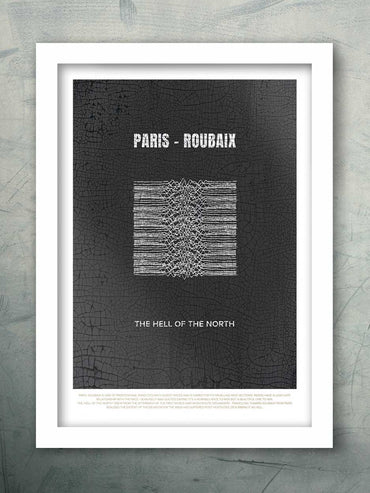 paris roubaix cycling poster black
