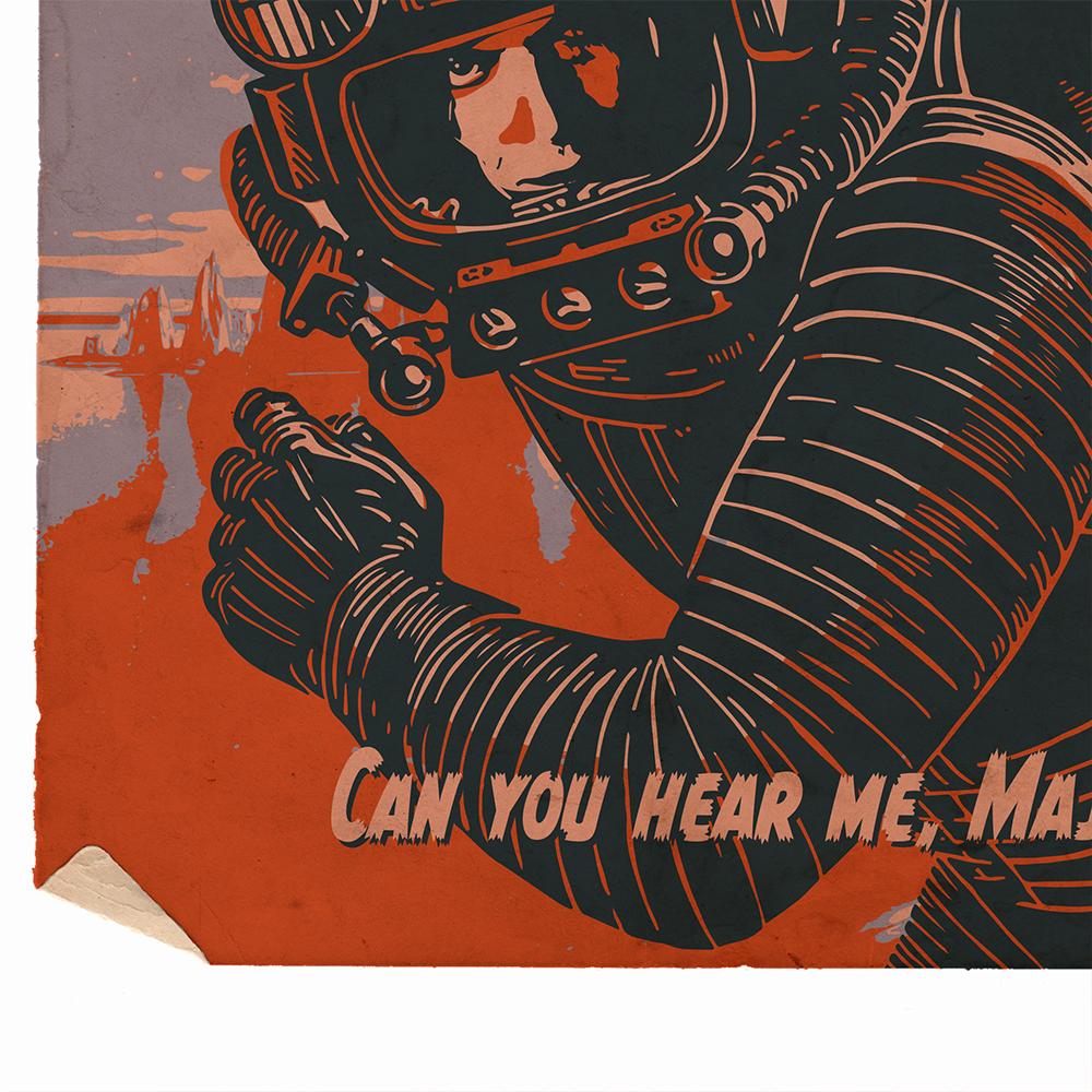 Space oddity - David Bowie Book Jacket Print. Inspired by the old retro Penguin book covers