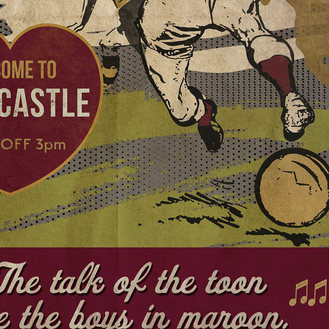 Hearts football poster retro style
