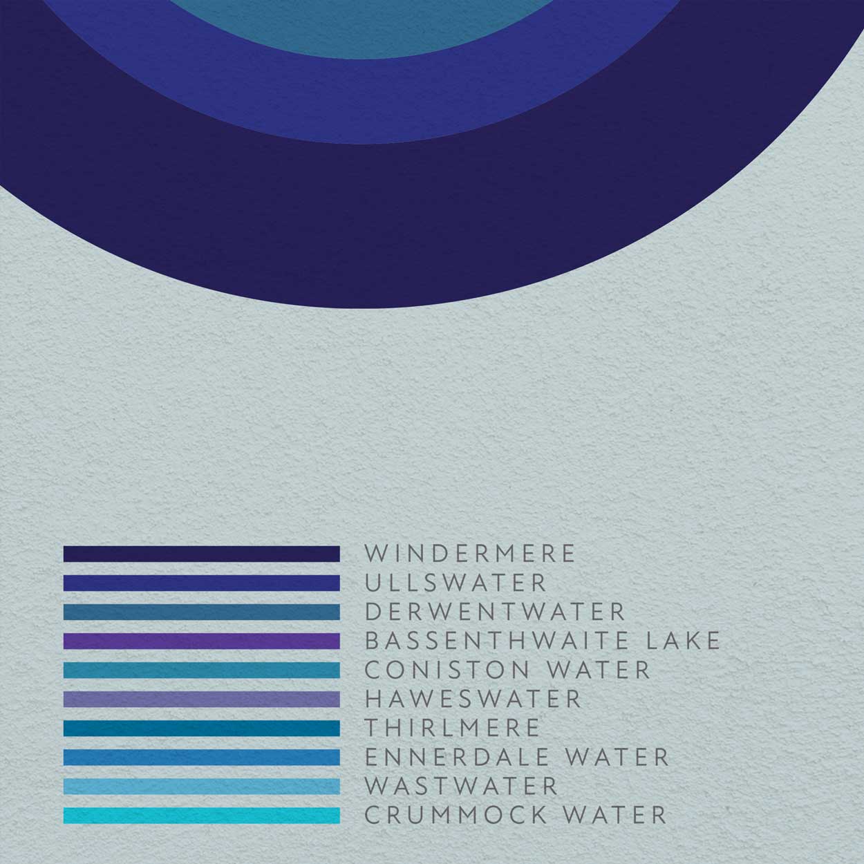 modernist print of the lakes of the lake district