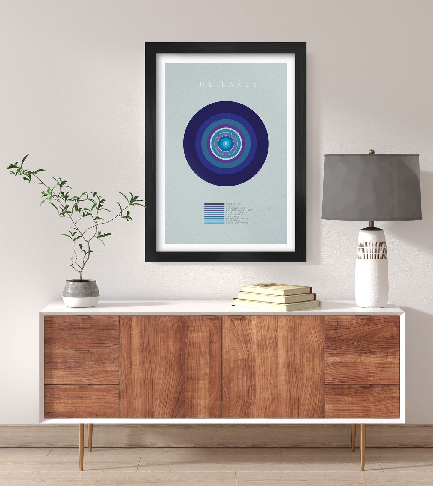 contemporary modern lake district lakes poster