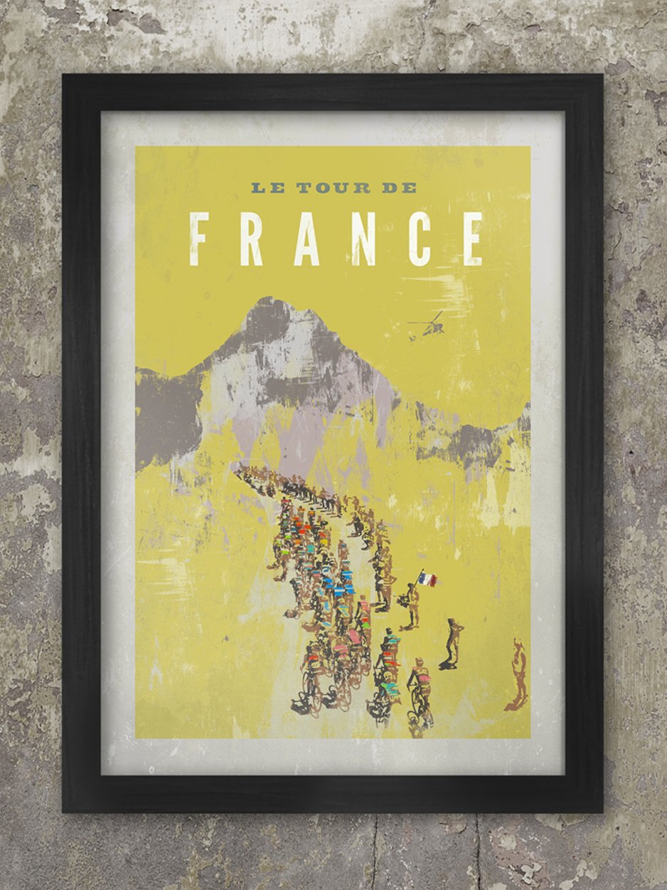 Tour De France Poster Print - Vintage Yellow