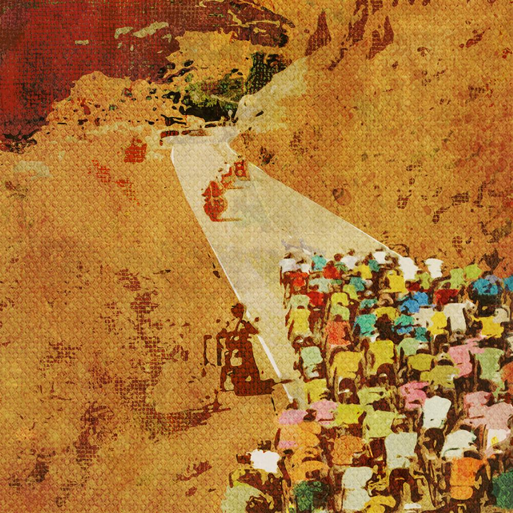 Vuelta a Espana Cycling Poster Print - Lagos de Covadonga is one of the most important climbs in Vuelta history. The most demanding section is La Huesera, 7 km from the summit. Britain's Robert Millar won the 1986 stage.