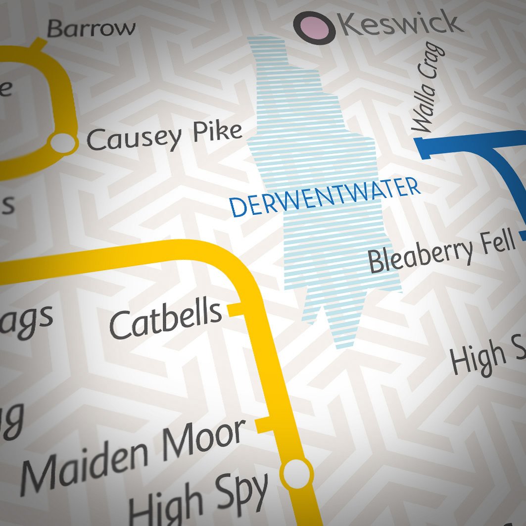 wainwrights lake district poster graphic style