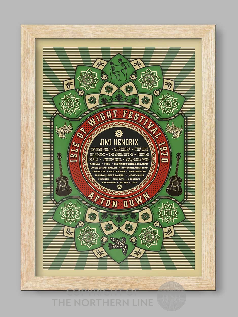 1970 Isle Of Wight Festival Green - Music Print