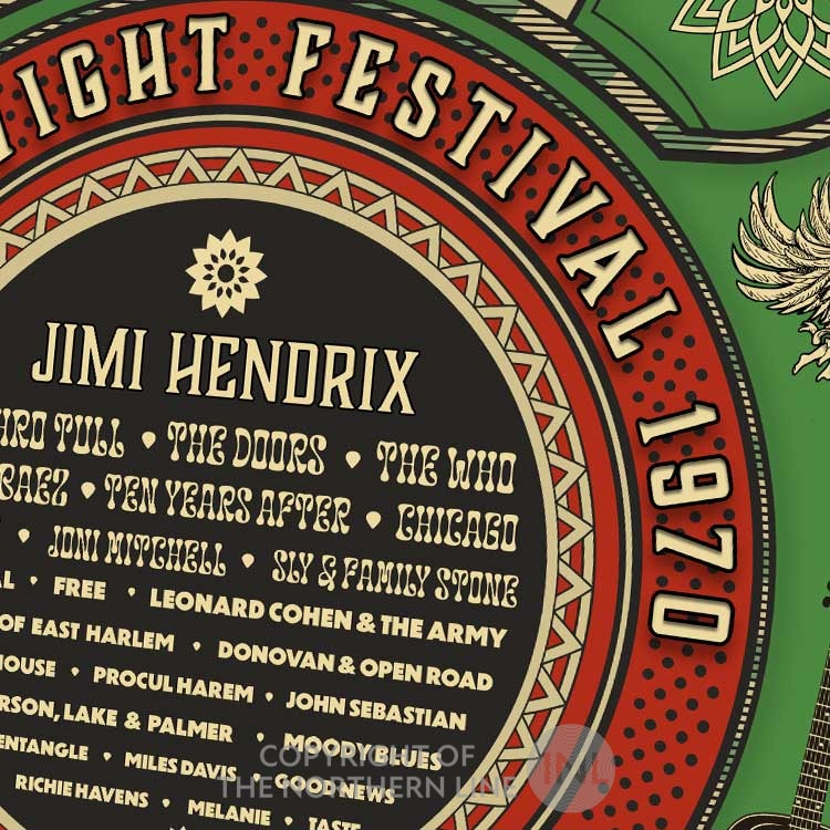 1970 Isle Of Wight Festival Green - Music Print