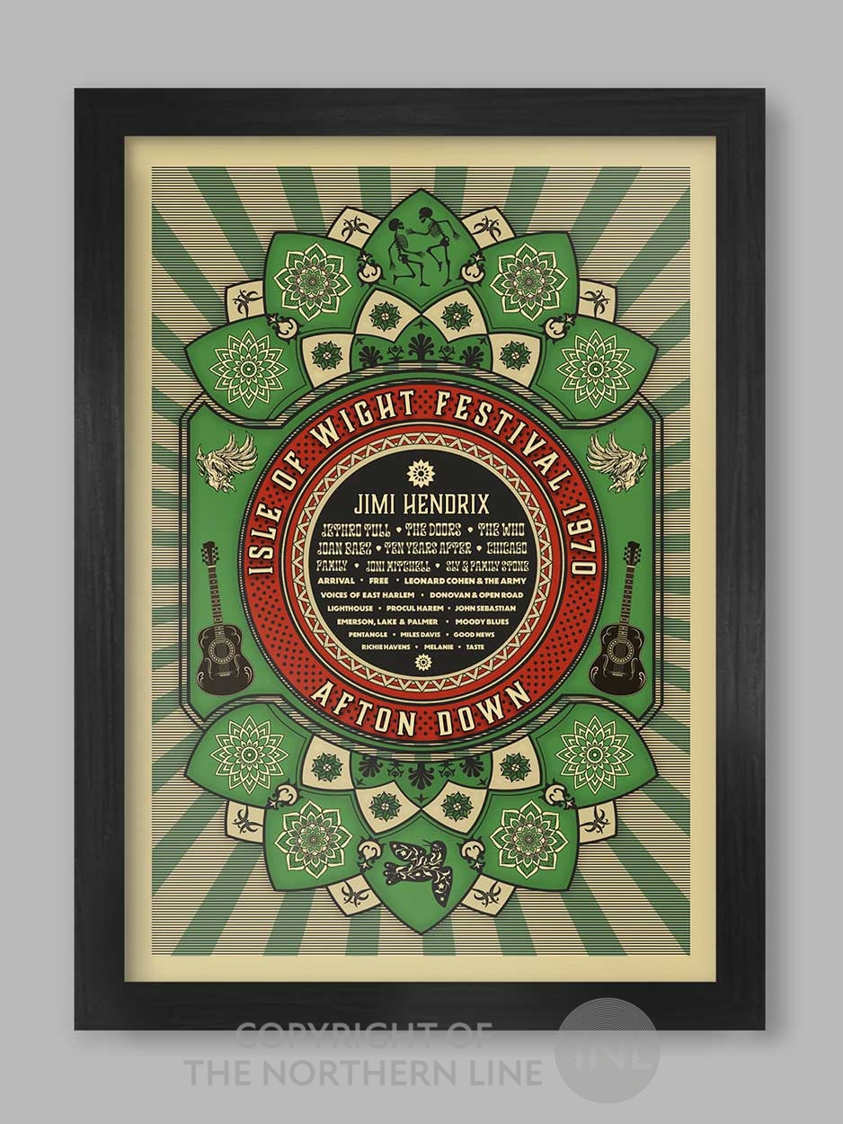 1970 Isle Of Wight Festival Green - Music Print