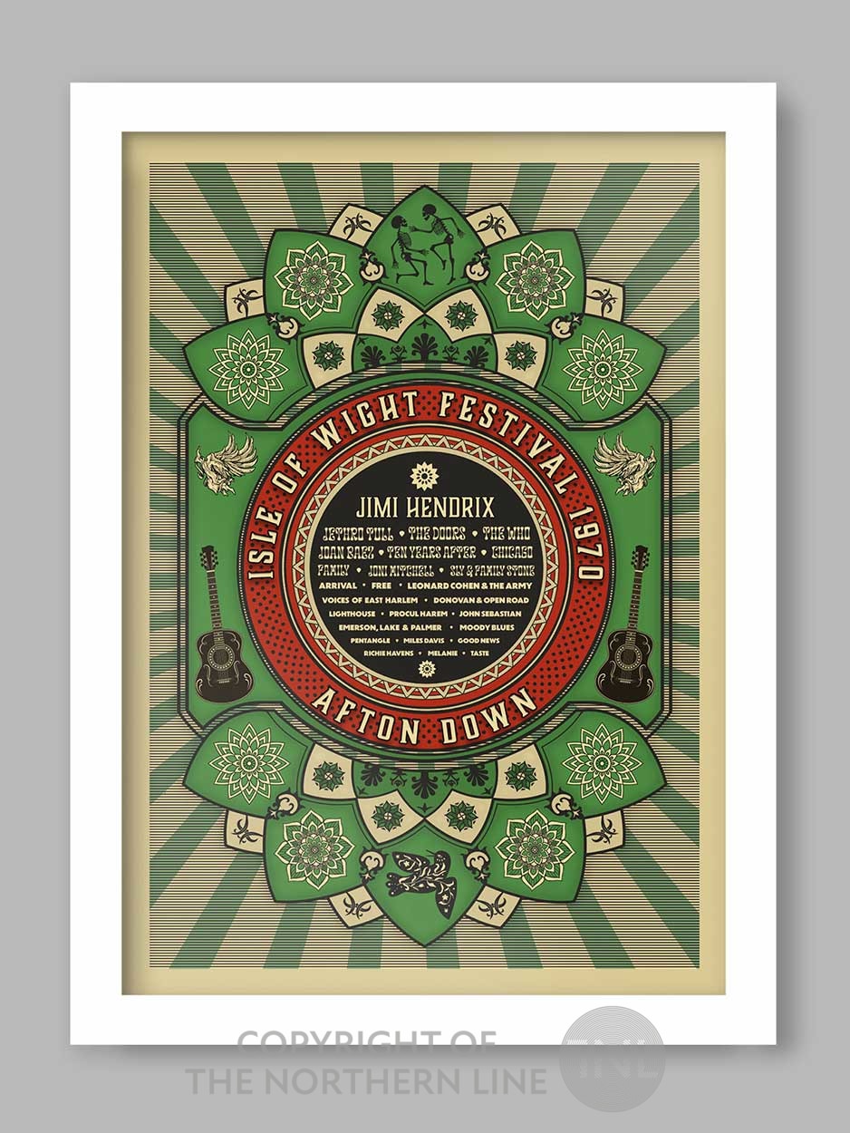 1970 Isle Of Wight Festival Green - Music Print