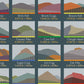 214 Wainwrights Sea Blue - Lake District Geometric Poster Print
