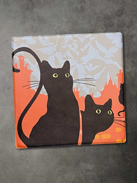 Cat Ceramic Coaster (PK6)